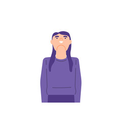 illustration of a woman looking up. looked up. flat style. people vector illustration design
