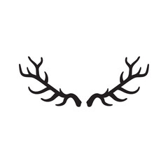 Deer antlers icon. Deer antlers silhouette on isolated background