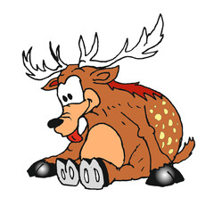 Deer Alps animal (comic, illustration)