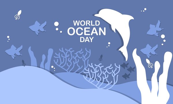 World oceans day concept illustration © deemka studio