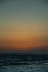 Fototapeta premium 富津岬、夕焼けと構造物