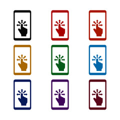 Mobile phone icon isolated on white background color set