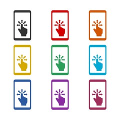 Mobile phone icon isolated on white background color set