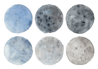 Watercolor Circles Isolated White Background