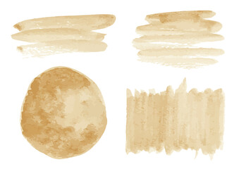 Watercolor Beige Brush Strokes Isolated White