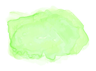 Vector Watercolor Green Stain Isolated White