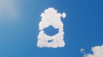 Obraz premium 3d rendering of white clouds in shape of symbol of Japanese woman on blue sky with sun
