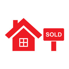house sold property icon vector