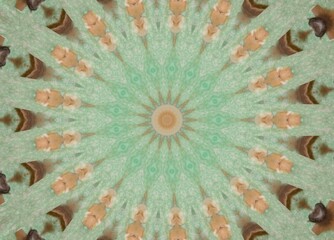 Kaleidoscope in Soft Mint Green and Light Brown