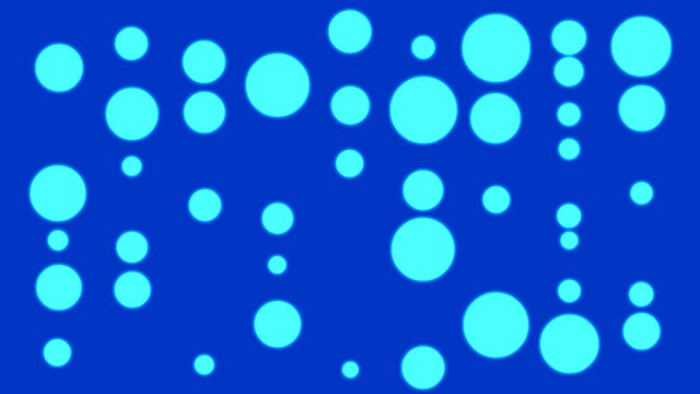 Many light blue circles of different sizes that change their size, on a dark blue background