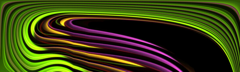 Abstract green, purple and violet wave background with copy-space
