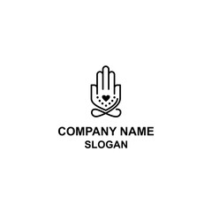 Obraz premium Hamsa hand abstract logo, five fingers of the hand with unique shape.