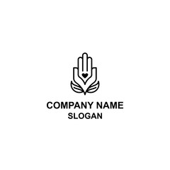 Fototapeta premium Hamsa hand abstract logo, five fingers of the hand with unique shape.