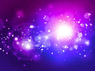 Pink and Purple sparkle rays glitter lights with bokeh elegant lens flare abstract background. Dust sparks background.