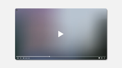 Video Player. Desktop Flat Multimedia Player Interface. Video Player Mockup. Vector illustration