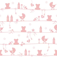 Endlosmuster Babysymbole Mädchen Rosa © Jan Engel