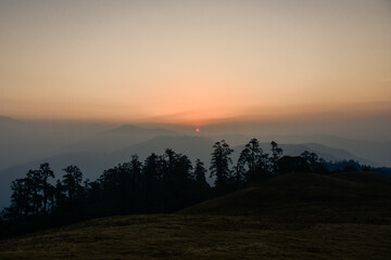 sunrise in the mountains