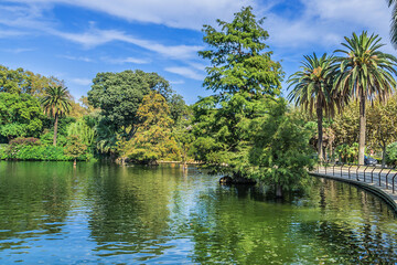 Small lake in Park de la Ciutadella - popular spot where you can hire a rowing boat. Park de la...