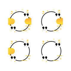 collection set of rounded modern quotes template frame