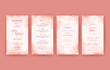 Romantic digital wedding invitation template