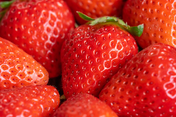 新鮮ないちごのクローズアップ