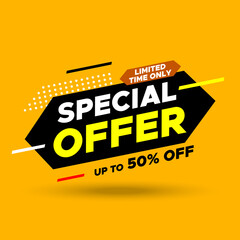 Special offer sale banner. Vector illustration.