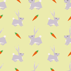 seamless rabbit-themed pattern