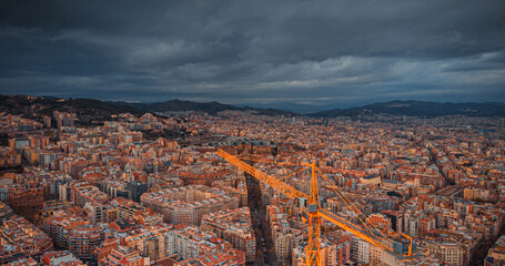 The Cathedral of La Sagrada Familia by the architect Antonio Gaudi, Catalonia, Barcelona Spain -...