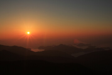 sunset in the mountains