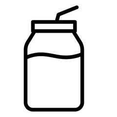 brew coffee boba single isolated icon with outline style