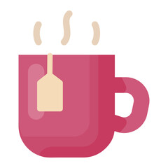 tea mug warm single isolated icon with flat style