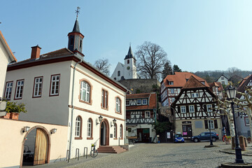 Fototapeta premium Der Historische Marktplatz von Zwingenberg an der Bergstraße