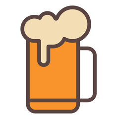 beer glass brew single isolated icon with filled line style