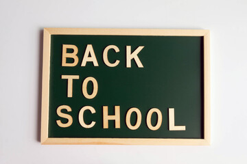 Back to school wood text and blackboard on clear background..Back to school concept have copy space.