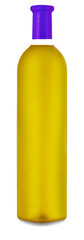 colored wine bottle isolated on white background