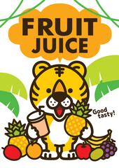 フルーツジュースを売るトラくん