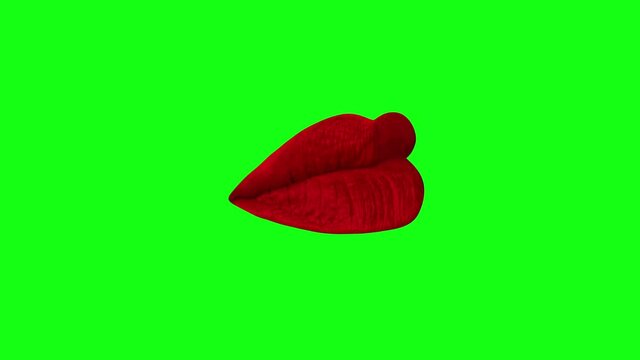 Red lips moving against black