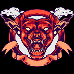 Dog Head Vape Mascot