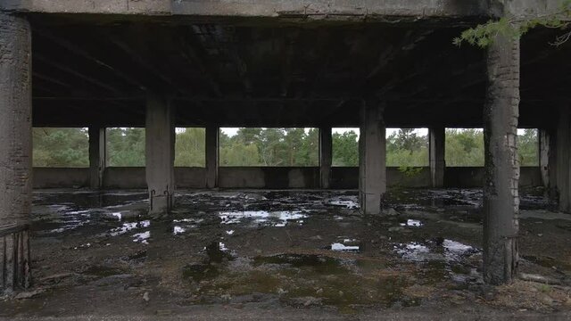 Droneflight into the ruins of KDF Prora on the island of R&uuml;gen, Baltic Sea. They were abandoned 30 years ago and built during World War 2.