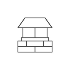 House chimney line outline icon