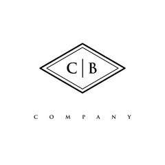 initial CB logo design vector