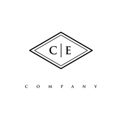 initial CE logo design vector