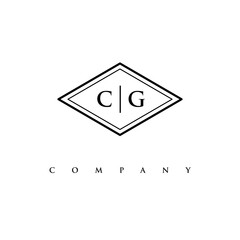 initial CG logo design vector