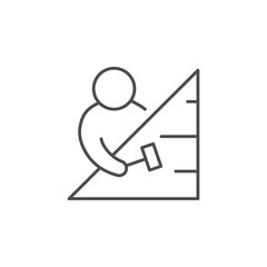 Roofing process line outline icon