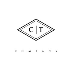 initial CT logo design vector