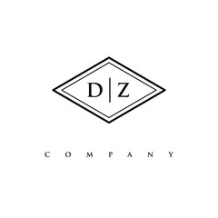 initial DZ logo design vector