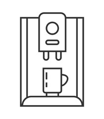 Espresso machine, coffee maker pixel perfect icon vector. Kitchen small appliances line sign. Household tools symbol for app, web. Cooking equipment is shown.