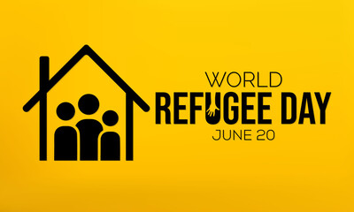 World Refugee day is observed every year on June 20, they are person who has been forced to leave their country in order to escape war, persecution, or natural disaster. Vector illustration.