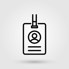 ID card, badge icon. Name tag for conferences, events.