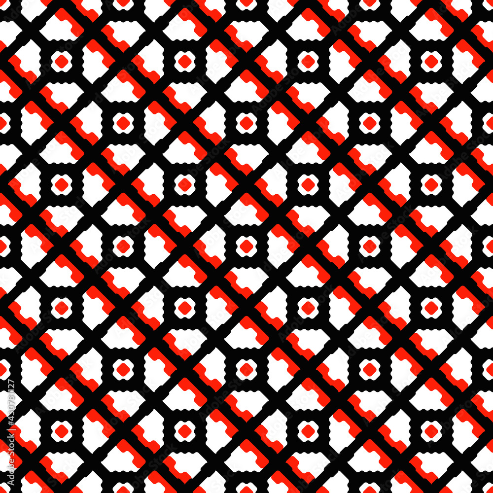 Poster diagonal vector ornament. seamless shapes black and red colors. vector.